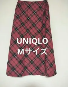 UNIQLO　フレアスカート　チェック柄　赤　Мサイズ
