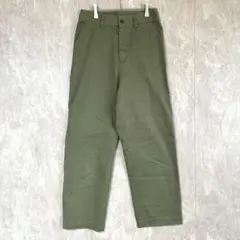 【バンヤードストーム】コットンワイドパンツ 0 カーキ 低身長向け 綿混