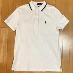ポロ ラルフローレン 半袖 ポロシャツ 175 M 刺繍 ホワイト 良品