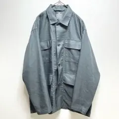 無印良品 紳士 ヘンプ混 シャツジャケット ミディアムグレー Sサイズのサムネイル