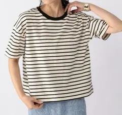バンヤードストーム　シンプルTシャツ　ボーダー　オフホワイト