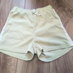 ハーフパンツ 120cm ライトグリーン サイドライン　ワッフル生地