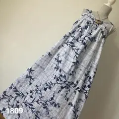 浴衣リメイクワンピース1809　浴衣反物　ゆったりワンピース　ロング丈