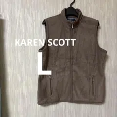 KAREN SCOTT ベスト ブラウン　【L】　メンズ　フリース　あったか素材