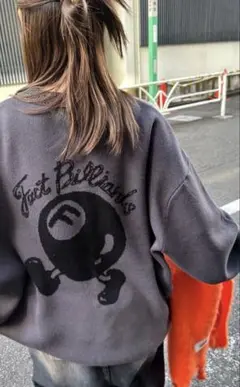 【美品】WHO'S WHO gallery ビリヤードロゴビッグニット