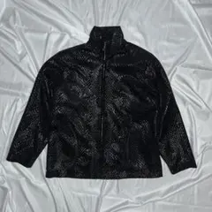 vintage all-over pattern zip up jaket