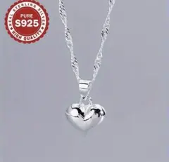 【ハートウェーブネックレス】 エレガントな高級S925スターリング シルバー
