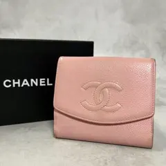 CHANEL ココマーク キャビアスキン 折り財布 A101