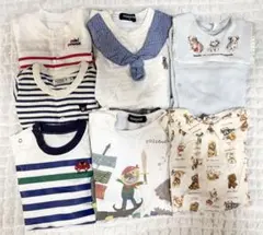 男の子 半袖ロンパース ショートオール 60 70 80 まとめ売り ミキハウス