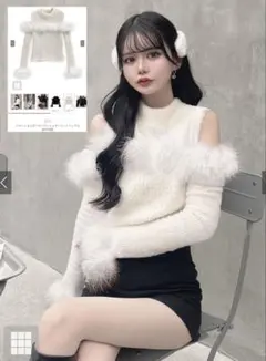 オフショルニットトップス