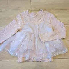 音符と星の刺繍入り長袖カットソー