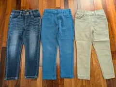 ボトムス3点セット　キッズ　長ズボン　パンツ 100サイズ　無地