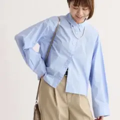 JOURNAL STANDARD relume コットンショートシャツ　ブルー