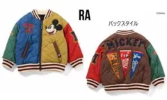 ミッキー　ワッペン　キルティングジャケット　ディズニー　90