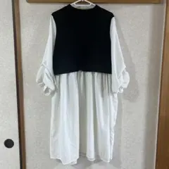 ベスト ドッキングワンピース L ブラック ホワイト
