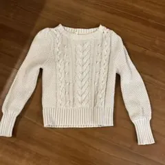 GAP KIDS アイボリー ケーブルニットセーター M