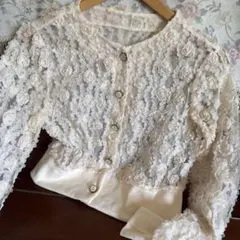 今季新作♡JUSGLITTY ジャスグリッティー レース半袖ジャケット - メルカリ