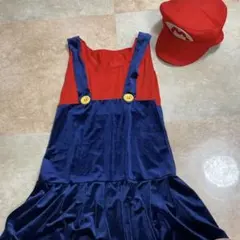 マリオ コスプレ キャップ付き マリオ風 衣装セット ワンピースのサムネイル