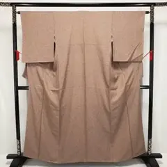 ゆりのはな　未使用品　小紋　ちりめん　正絹　茶色系　ほていや扱い　D001