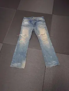 バックラッシュ　イサムカタヤマ　デニム　パンツ　レザー　1133-02 L