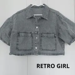 RETRO GIRL グレー デニムジャケット Fサイズ