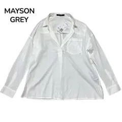 未使用☆MAYSON GREY スキッパーシャツ　白　テンセル　2のサムネイル