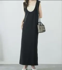 NEUNA(ヌナ) 2way UネックVネックロングワンピース