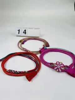 帯締め 3点セット 花モチーフ付き