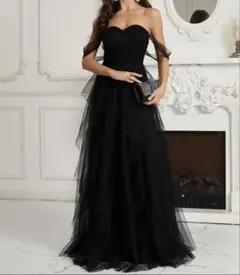 【前撮り】黒ドレス ウエディングドレス ブラックドレス 二次会