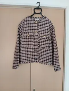 新品タグ付き合B:MING by BEAMS ツイードノーカラージャケット M