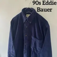 90sEddieBauerエディバウアー白タグ長袖コーデュロイシャツメンズ