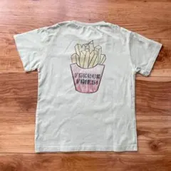【子供服】ポテトTシャツ　130　オリーブ　緑　ハンバーガー　カジュアル　保育園