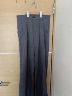 グレー プリーツ入り スラックス XL
