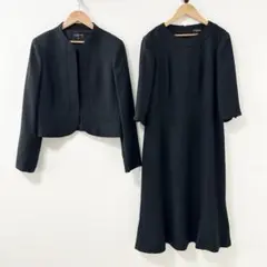 ランバン　ブラックフォーマル　セットアップ　ジャケット　ワンピース　42