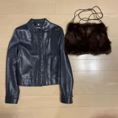 Tea様2点おまとめ リアルファーバッグ、STRENESSE BLUEジャケット