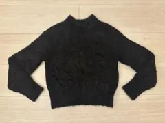 【美品】GU ジーユー　シャイニークルーネックセーター　ブラック　Sサイズ