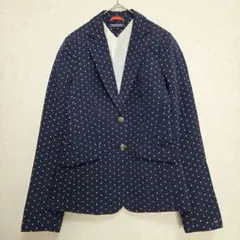 TOMMY HILFIGER ドット柄　テーラードジャケット　Size2　紺色のサムネイル