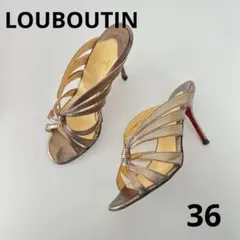 Christian Louboutin ゴールド ハイヒールサンダル