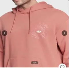 Adidas ピンク フード付きパーカー