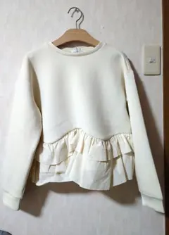 [新品タグ付き]OPAQUE.CLIP フリル付きトレーナー 38/M