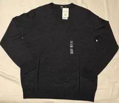 未使用タグ付　ユニクロエクストラファインメリノウール ニット XL ダークグレー