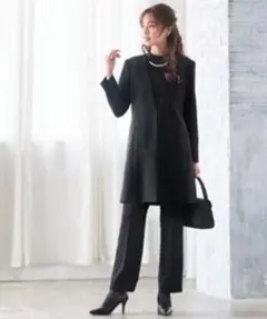 未使用品タグ付き　礼服ブラック Lサイズ　パンツスーツ