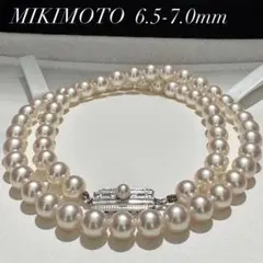 テリ強/干渉色◎】 ミキモト あこや真珠 パール ネックレス 7.0mm SV