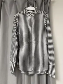 H&M　ストライプ長袖シャツ フリル付き