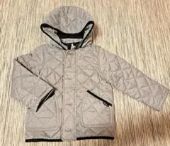 3can4on【サンカンシオン】 グレー キルティングコート 110サイズ