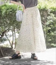 グローバルワーク さらさらリラックス フレア ワイドパンツ 豹柄 M タグ付き
