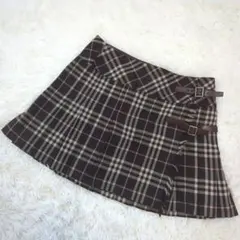 バーバリーブルーレーベル　ノバチェック　プリーツミニスカート　Y2K 　38