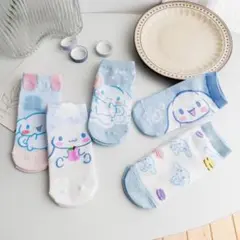 新品♡シナモンロール♡キャラクターソックス靴下5足セット