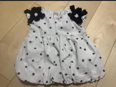 プティマイン　ドット柄リボントップス