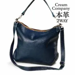 美品 Cream Company 本革 2WAYショルダーバッグのサムネイル